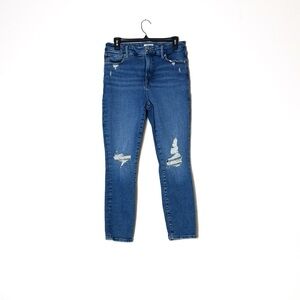 Good American Blue Distressed Split back Pocket‎ Jeans